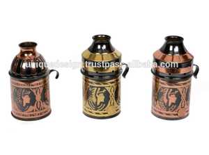 Oferta Especial: Mini Cachimba de Lujo Farida con Cubierta de Latón Martillado a Mano y Técnica de Lacado, Tipo Egipcio Curvado para Fumar Shisha - Product Image 2