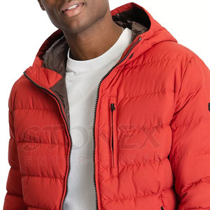 Chaqueta acolchada de invierno con logotipo personalizado para hombre, chaqueta gruesa y cálida de lana con burbujas de largo con cuello levantado, cortavientos de lona de verano, colores personalizados - Product Image 6