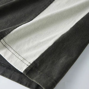 เสื้อถักผ้าฝ้ายฟอกกรดไซส์ใหญ่พิเศษสำหรับผู้ชายเสื้อ100% ปักโลโก้ตามสั่ง - Product Image 4