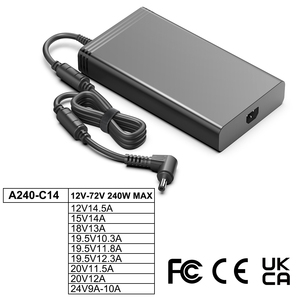 Adaptador de Corriente HKY 19V / 19.5V / 20V 11.8A Cargador para Portátil con Cable de 1.8m para Alienware, <span class=keywords><strong>OMEN</strong></span>, ZBook, Legion, <span class=keywords><strong>MSI</strong></span> - Product Image 2