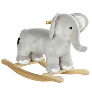 AIYAPLAY <b>Rocking</b> <b>Horse</b> for Children 2-4 Years Old <b>Elephant</b> Shape with Sounds and Soft Cover, Grey - Product Image 1