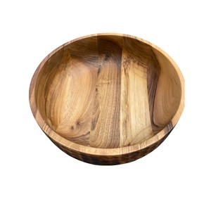 Handmade Acacia Wood Mixing Bowls Set with Spoon for Party Fruit Salad Serving Kitchen Dinnerware From India - Product Image 1