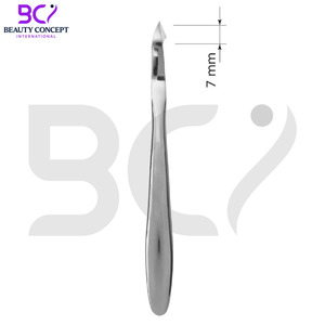 Pince à cuticules professionnelle en acier inoxydable à poignée simple, lames courbées extra-affûtées, pointe de 7 mm, ouverture large, durable - Product Image 5