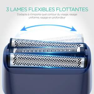 Rasoir électrique rechargeable 3-en-1 pour hommes, utilisation humide et sèche, rotatif, alimentation USB, verrouillage de voyage, pour visage et corps, avec lames de rechange - Product Image 6