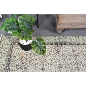 Tapis Vintage Vert Blanc Laine Seagrass 4.2 X 8.4ft Classique Turc Grande Zone Patchwork Rectangle Couloir Motif Latex Tapis De Chambre - Product Image 5