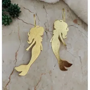 SOUMYA CREATIONS Pendientes de Moda para Mujer, Diseño de Gota, Latón Hecho a Mano, Chapado en Oro, Regalo - Product Image 4