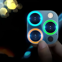 Couverture d'objectif d'appareil photo phosphorescente en verre trempé à effet lumineux automatique pour la nuit, prend en charge la personnalisation du logo OEM