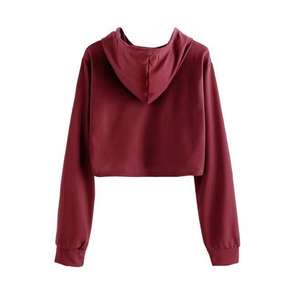 Prix d'usine Pull ample à manches longues pour dames Haut court personnalisé OEM surdimensionné vierge en coton polyester - Product Image 6