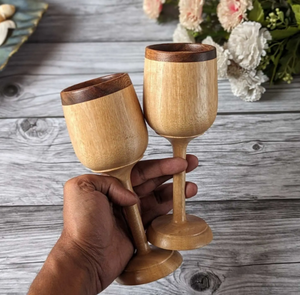 Coupe à vin en bois naturel-Artisan-Made for Rustic & Sustainable Table Settings VIET FARGIMEX - Product Image 4
