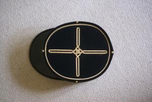 Chic Olive <b>Green</b> French <b>Hat</b> with Soft Felt and Timeless Elegance Handmade Golden Embroidered French Kepi - Product Image 2