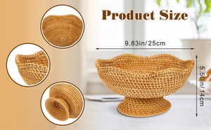 VGREENART Luxury Boho Style Bamboo Rattan Coasters Set Handmade Eco-Friendly 6-Piece Home <b>Storage</b> Organization - Product Image 3