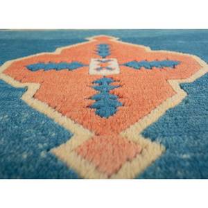 Tapis en laine noué à la main Nuray bleu, motif géométrique, 9x12 rectangulaire - pour salon ou chambre à coucher, modèle Pae-1251 - Product Image 3