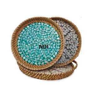 Vaisselle de conception faite à la main plateau en métal pour la restauration équipement de service de restauration dates ou fruits secs plateau de service - Product Image 5