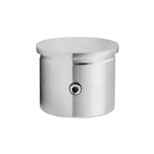 Steel Stair Cap Handrail Tube Round End Caps For Glass Frameless Balcony Railing Staircase Accessories