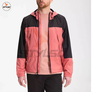 High Quality Unisex Windbreaker <b>Jacket</b> for <b>Men</b> Women 100% Polyester Canvas Winter Season Color Block Design Designed in the USA - Product Image 2