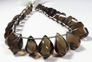 ลูกปัดควอทซ์สโมคกี้อัญมณีหลวมสีน้ำตาลขนาด11-16มม. พร้อมลูกปัดพลอยบิดเกลียว9นิ้ว - Product Image 2