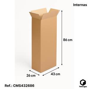 Caja de Cartón Corrugado Rectangular Alta de 43x26x86 cm, Organizador de Ropa - Product Image 2