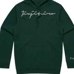 Sudadera con capucha Core Signature para hombre Forest Green Heavyweight Cotton Poly Blend Regular Fit aislado y cómodo para uso diario - Product Image 5