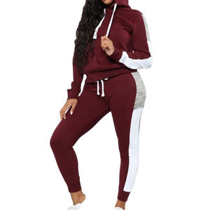 Chándal con logotipo personalizado para mujer, conjunto de 2 piezas, ropa deportiva para gimnasio, ropa deportiva, traje para correr, ropa de Yoga, mezcla de algodón suave, ropa deportiva - Product Image 1