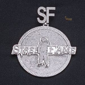 Bold 925 <b>Sterling</b> <b>Silver</b> Lab Grown Diamond VickeeLo <b>Name</b> Pendant Fully Iced Out Hip Hop <b>Necklace</b> Unique Jewelry for Him or Her - Product Image 2