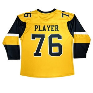 Ensemble d'uniformes de hockey sur glace à col en V sublimé en sergé de haute qualité Nom et numéro du joueur Personnalisable à bas prix - Product Image 2