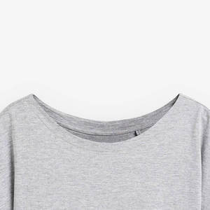 T-shirt en coton personnalisé de haute qualité pour femme, décontracté, ample, à manches courtes, gris uni, basique, pour l'été, grandes tailles - Product Image 6