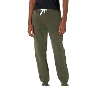 Pantalones Deportivos de Algodón Verde Oliva para Hombre, Cintura Elástica con Cordón, Estilo Casual, Bolsillos Laterales, Peso Medio, para Otoño - Product Image 1