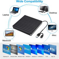 CD Drive eksternal tepi warna pilihan, USB 3.0 portabel CD/Dvd +/-Rw pembaca disk ramping DVD ROM penulis Laptop Desktop Drive optik