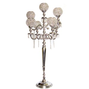 Candelabro de cristal alto, centro de mesa, decoración antigua de boda, nuevo diseño, candelabro hecho a mano de Metal superventas - Product Image 3