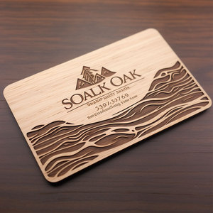 Recuerdo de madera respetuoso con el medio ambiente logotipo personalizado grabado tarjeta de visita de madera - Product Image 2