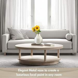 Livraison gratuite Vases en métal de table Vase de sol en métal décoratif Vase moderne unique blanc Décor à la maison - Product Image 2