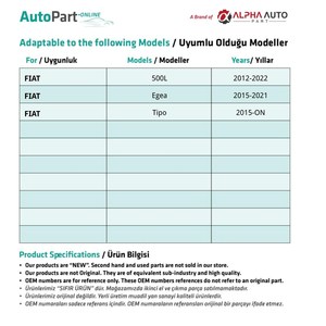 Clips de Retención de Alambre para Capó para Fiat 500L, Egea, Tipo - 10 Piezas - Product Image 2