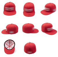 Gorra de Gran Tamaño Unisex Noggin Boss con Logotipo Personalizado Bordado, Gorra Ajustada Gigante Roja con Espuma de Alta Calidad