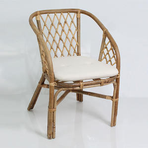 Chaise de jardin en teck massif rétro antique, écologique, durable, avec coussin, pour l'extérieur, patio, parc, villa, hôtel - Product Image 1