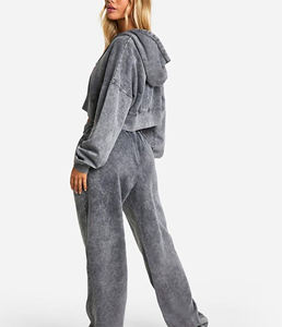 Ensemble de survêtement décontracté 2 pièces en toile de coton biologique imperméable et écologique pour femme - Prix abordable - Product Image 3