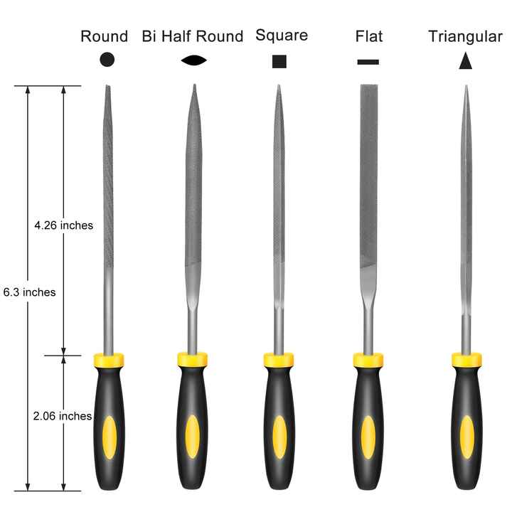Small Hand Metal File Set, 6.3in, 5pcs, Strength Alloy Steel Needle ...