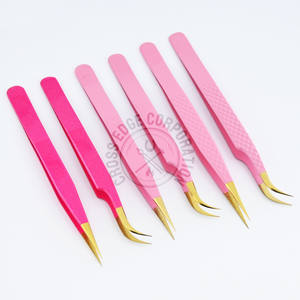 Pinza para extensión de pestañas con punta de fibra personalizada, punta de diamante a 90 grados, punta puntiaguda antideslizante, herramienta para aplicación de pestañas - Product Image 4