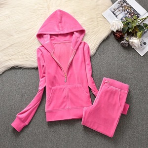 2024 New Style <b>Women's</b> <b>Velvet</b> Track Suits 2-Piece Winter Outfit with Hoodies and Pocket <b>Trousers</b> - Product Image 4