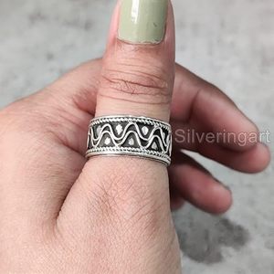 Men's <b>Ring</b> <b>Plain</b> Band Silver <b>Ring</b> <b>Plain</b> Heavy Signet Meditation <b>Ring</b> Christmas Handmade Customize Jewelry Solid 925 Silver <b>Ring</b> - Product Image 3
