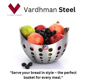 Cesta de frutas y pan de acero inoxidable mediana, la mejor cesta de pan y frutas para cada hogar, cesta de acero y vid - Product Image 2