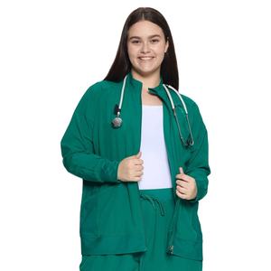 Veste médicale pour femmes, tissu extensible léger, uniforme d'hôpital, fermeture éclair sur le devant, veste de travail pour infirmières - Product Image 1