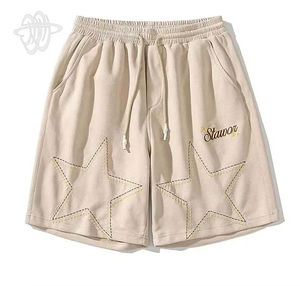 Pantalones Cortos Vintage para Hombre, 100% Algodón, Gruesos, Desgastados, Bordados, con Serigrafía, Corte y Costura Personalizados, ODM OEM - Product Image 4