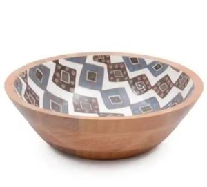 Tazón de Ensalada de Madera de Acacia con Esmalte Impreso, Exportador Mayorista, Desechable, Ecológico, Hecho en India, Tazón de Gran Calidad - Product Image 4