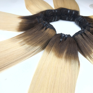Vente en gros de trame de génie européen Extensions de cheveux de trame humaine vietnamienne de couleur blonde droite à double étirement - Product Image 1