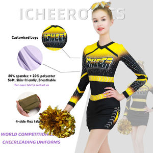 Traje de porristas para mujeres y niñas, uniforme de equipo sin mangas personalizado para práctica escolar y eventos de animación - Product Image 3