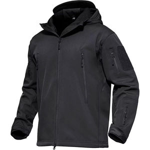 New fashion wholesale <b>mens</b> tactical softshell <b>jackets</b> waterproof hiking outdoor fleece lined coat winter hooded custom bulk - Product Image 2