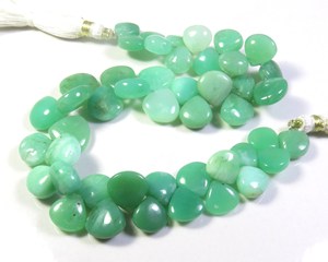 ลูกปัดหินคริโซเพรสหัวใจสีเขียวน้ำทะเลธรรมชาติ9-13มม. 9" - Product Image 6