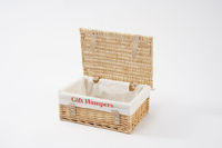Vente flash 2026 Panier-cadeau rectangulaire vietnamien en vrac, panier en osier vide en saule, grand panier-cadeau personnalisé