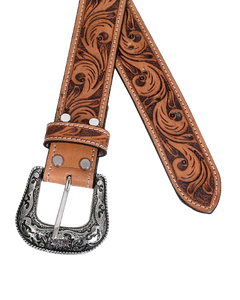 Cinturón de cuero occidental de diseño personalizado, cinturón de cuero de vaquero occidental vintage de proveedor mayorista - Product Image 2