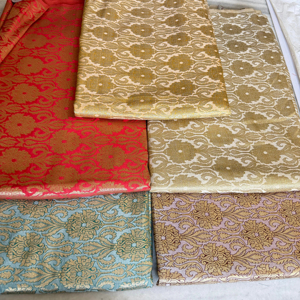 Luxurious Premium Brocade Fabric <b>for</b> Garments, Upholstery, and Crafting High-Quality Jacquard Woven Textile with Elegant Pattern - Product Image 1